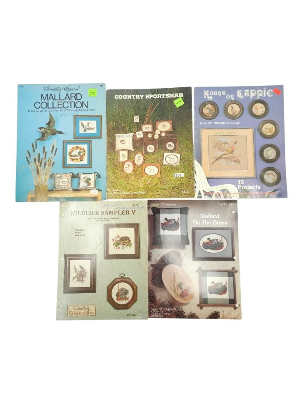 Cross Stitch Needlepoint Wildlife Mallard Lot of 5 Vintage Pattern Booklets DIY